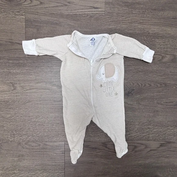 Newborn Burt's Bees Babyx1, Gerberx3 Footies Set w Elbow Patches & Graphics - Picture 5 of 11